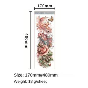 Pegatinas de tatuaje desechables a prueba de sudor impermeables de brazo completo para hombres y mujeres, nuevo diseño de tatuaje de flores transfronterizo europeo americano - Product Image 3