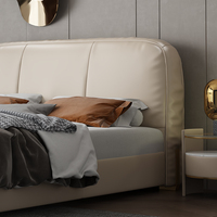 Lit en cuir minimaliste italien, nouveau lit double moderne et minimaliste, mobilier de chambre principale