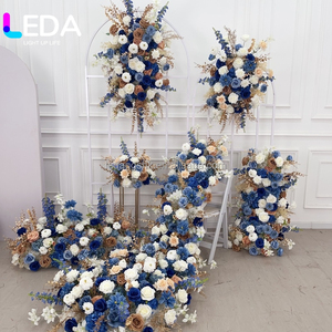 LEDA ชุดดอกไม้ประดับหรูหรา ลูกบอลดอกไม้ สีฟ้า ขาว ทอง ผสมผสานการจัดดอกไม้ งานแต่งงาน ดอกไม้ประดิษฐ์สำหรับตกแต่งงานแต่งงาน - Product Image 2