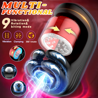 360 °   Masturbateur masculin automatique à léchage et succion, mode rotatif, fonction de pétrissage, jouet de simulation de fellation, jouet sexuel pour adultes