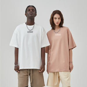 Custom100 % algodón de alta calidad camiseta 305 G pesado sobre el tamaño de manga corta hombres camisa bordada logotipo personalizado mujeres camiseta Unisex - Product Image 1