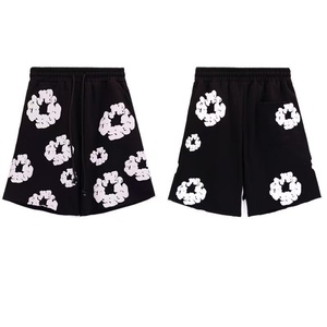 Shorts en coton imprimé avec cordon de serrage pour le streetwear et le hip-hop, <span class=keywords><strong>pantalon</strong></span> cinq-quarts pour hommes et femmes - Product Image 2