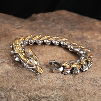 Bijoux mythiques nordiques Bijoux Viking Chaîne en acier inoxydable Bracelet pour homme Bracelet Viking Dragon Bracelet Viking