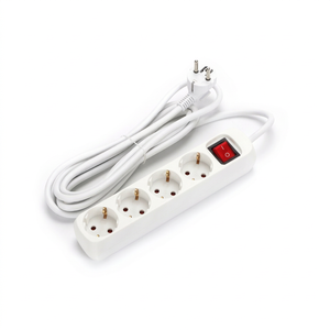 Enchufe de 4 Vías 3G1.5mm 3M con Interruptor, Enchufe Blanco de Plástico, Cable de Extensión Eléctrico para el Hogar - Product Image 1