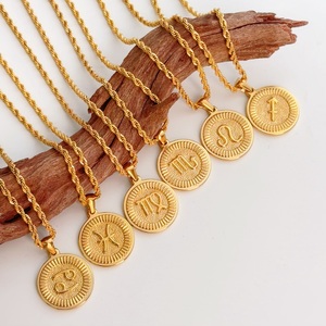 Collar del zodiaco de oro de 18K, colgante de astrología, Horóscopo de acero inoxidable, collar con signo del zodiaco, regalo de cumpleaños personalizado - Product Image 5