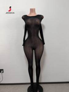 Y9120 – Sexy Nachthemd Dessous Erotischer Bodysuit Glänzende Ölglanz-Strümpfe Hochdichte Enge Strumpfhose Damen Reizwäsche - Product Image 3