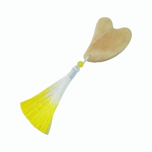 Rose Quartz Black Obsidian Green Yellow <b>Jade</b> Gua Sha Massage Tool With Tassel Pendant For Face Massage - Product Image 5
