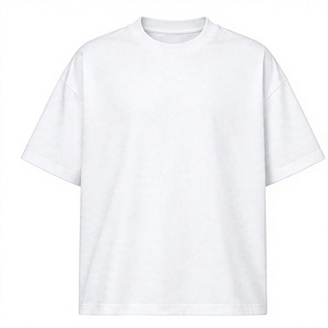 Camiseta blanca extragrande para hombre, ropa deportiva informal, manga corta, cuello redondo, algodón sólido. - Product Image 1