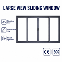 Ventana Corredera de Aluminio Residencial Moderna con Marco de Bajo Mantenimiento para Desarrollo de Viviendas Nuevas a Gran Escala