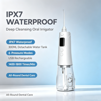 Hydropulseur dentaire Carepik à impulsions haute fréquence, étanche IPX7, pression 70-120 psi, réservoir 300 ml, rechargeable, sans fil, pour usage domestique