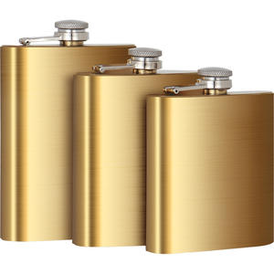스테인레스 스틸 힙 플라스크 위스키 매트 블랙 골드 구리 8 온스 승화 가죽 라운드 힙 플라스크 Speyburn 로얄 경례 - Product Image 4