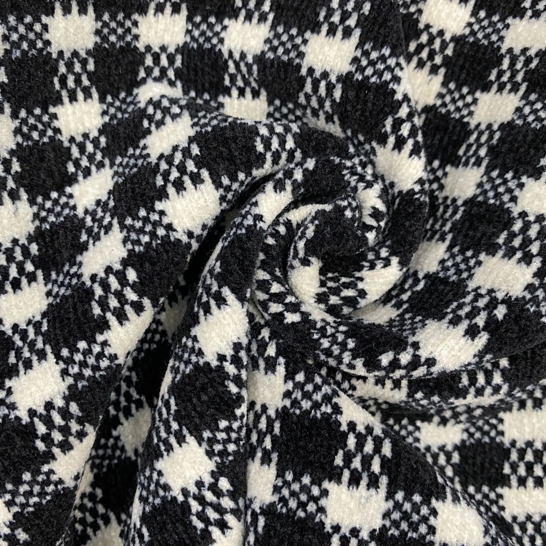 380gsm Polyester Chenille Checkerboard In Vải 2 Lớp Jacquard Vải