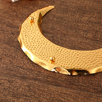 Offre Spéciale plateau croissant doré nourriture gâteau plateau de service assiette musulman Eid Mubarak fête Table décoration ornement lune plateaux alimentaires
