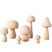 Cogumelos de madeira sem acabamento de vários tamanhos, cogumelos de madeira, artesanato para artesanato de arte