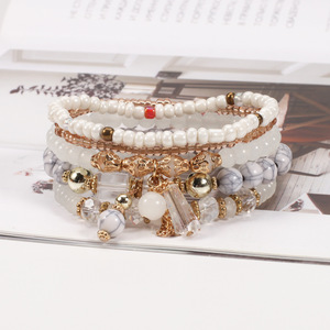 Fashion Jewelry <b>Beaded</b> <b>Bracelets</b> Set Crystal Rhinestone Tassel Women's Gift <b>Bracelets</b> Made In China - Product Image 4