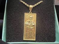 Collier personnalisé en acier inoxydable avec pendentif signe dollar américain, style hip-hop, vente en gros