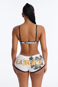 26 Summer Sexy Floral Print <b>Boxer</b> Briefs Bikini Sexy Swimwear Tie-up Two-Piece Tie-up Swimsuit - Product Image 6
