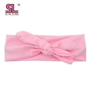 Diadema elástica suave para niña, Diadema con lazo de oreja de conejo para niños - Product Image 2