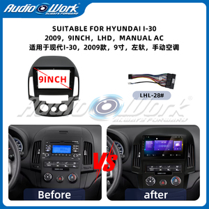 Precio de fábrica en tendencia: Marco de radio para coche de 9 pulgadas para Hyundai <span class=keywords><strong>i30</strong></span> 2009, LHD, con aire acondicionado manual, compatible con reproductores de DVD y radio Android - Product Image 2