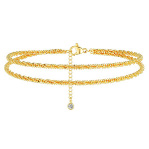 Nueva llegada exquisita tobillera apilable con cuentas para <span class=keywords><strong>Amazon</strong></span>, joyería de pie de moda transfronteriza, circón para fiestas de acero inoxidable - Product Image 6