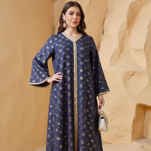 <span class=keywords><strong>Abbigliamento</strong></span> musulmano islamico abito in Mesh floreale abito in tinta unita 2 pezzi Casual set per autunno non tessuto per Dubai arabo Marocco - Product Image 1