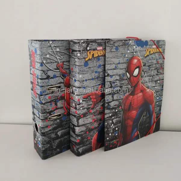 Factory Customization Marvel Comics Hero Lever Arch File Elastic Box Elastic Bag Stationery Set