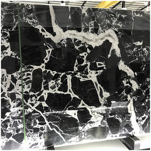 Dalles de <span class=keywords><strong>marbre</strong></span> noir Grand Antique Napoléon à veines blanches de luxe pour comptoirs flottants et revêtements muraux décoratifs - Product Image 3