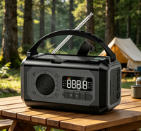 Radio solaire portable rechargeable 10000 mAh avec fonction lampe torche FM AM WB pour la maison