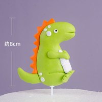 Baru populer 3D kartun hewan dinosaurus Topper kue lembut dinosaurus tembikar kue panggang dekorasi untuk wisuda seri Hutan ulang tahun