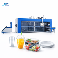 Multistation plastic thermoformmachine voor de productielijn van wegwerp bekers, borden, trays en containers, met energiebesparend ontwerp