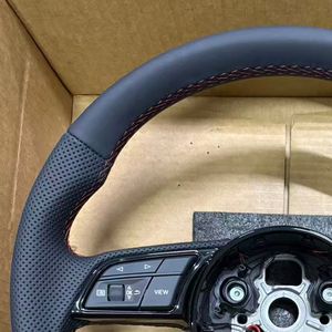 Volant sport <span class=keywords><strong>S</strong></span>-<span class=keywords><strong>Line</strong></span> à fond plat en cuir pour <span class=keywords><strong>Audi</strong></span> B9 R8 A6 C7 <span class=keywords><strong>A3</strong></span> A4 B8 B9 S5 A5 Q3 Q5 RS3 RS7 A6 A7 A8 Q7 - Product Image 6