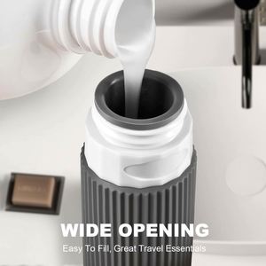 Kit de toilette personnalisé avec logo, 16 pièces, flacons d'accessoires approuvés, flacons de voyage en silicone rechargeables anti-fuite - Product Image 4