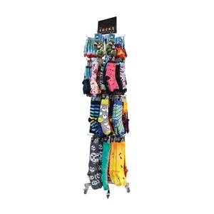 Rotating sock display rack,Freestanding Metal hanging socks display rack for clothes store,retail store