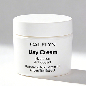 Crème de Jour CALFLYN avec Acide Hyaluronique, Vitamine E, Extrait de Thé Vert, Hydratation, Antioxydant, Soin Hydratant Visage, Nourrissant - Product Image 3