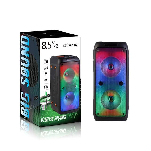 New Fashion Dual 8 Inch Super Bass Party Boombox Portable Speaker Smart LED Light TWS Hi-Fi Outdoor Audio System