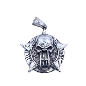Collar de Moda para Hombre con Colgante de Calavera de Acero Inoxidable, Diseño de Espiga, 2160101 - Product Image 1