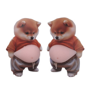 Autocollant en caoutchouc 3D anti-collision pour porte, motif Shiba Inu ventru, jouet créatif et mignon anti-stress pour la maison - Product Image 1