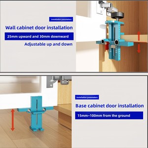 Dispositif d'installation de porte d'armoire trois-en-un nouvellement amélioré pour armoires basses et suspendues (pour charnières) - Product Image 2