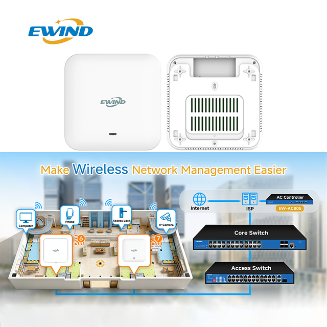 Next-Gen WiFi 7 Access Point 802.11ax Dual Band 2.4G & 5.8G 3600Mbps Ceiling Access Point with PoE High-Speed Ceiling AP Router
