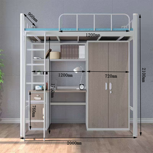 Etal UNK Bed con Desk nnder Win Ize Teel ooft Ed rame IRH Leeper con loardrobe loset - Product Image 5