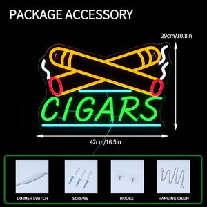 Cigar neon LED indoor hanging ambient light smoking area shop <b>sign</b> wall decoration light indicator light luminous <b>sign</b> 5V 12V - Product Image 3