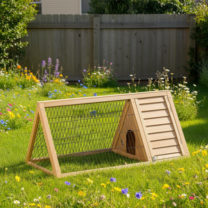 Conejera de Madera en Forma de A de 46x24 con Rejilla de Ventilación, Casa para Mascotas al Aire Libre, Jaula para Animales Pequeños - Product Image 2