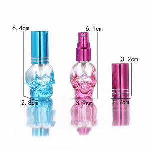 Spot B001-8ml Square Compact Color <strong>Skull</strong> Perfume Acid Etch <strong>Glass</strong> Pump Sprayer Reed Diffuser Portable Packaging Empty <strong>Bottle</strong> - Product Image 1