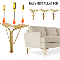 Pieds de meubles en fer doré modernes et robustes pour table à manger, commode, armoire, canapé - Remplacement DIY pour cuisine et salon