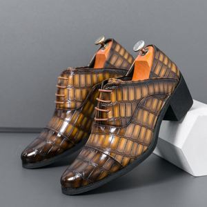 Chaussures habillées en cuir pour hommes, à semelle épaisse, à enfiler, respirantes, légères, antidérapantes, style anglais, surface lisse, pour les occasions formelles et les soirées - Product Image 4