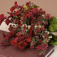 Bouquet floral réaliste en soie artificielle avec gypsophile et eucalyptus, arrangement vintage pour la décoration intérieure, mariages et fêtes