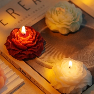 Coffret Cadeau de Bougies Artisanales en Cire de Soja Mélangée, Faite à la Main, en Forme de Pivoine, pour Anniversaire de Filles et Décoration de Mariage (Achat Groupé) - Product Image 2