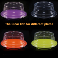 Couverture rotative en plastique PET pour restaurant japonais, couvercle de plat à sushi en mélamine