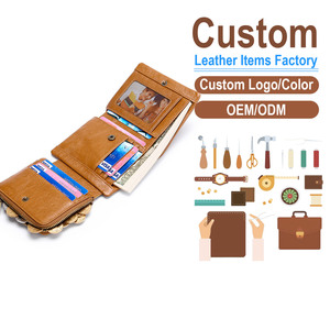 Men's Long Trifold Genuine Leather RFID Blocking Top-Grain Cowhide Modern England Style Zip Coin <b>Pocket</b> Factory Direct Bulk - Product Image 1