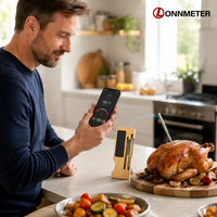 Thermomètre à viande sans fil intelligent avec deux sondes, connexion à l'application, précision ±0,5 ° Lectures pratiques pour la cuisson au barbecue